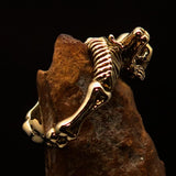 Men's Brass Costume Band Ring Alien Skeleton Skull - BikeRing4u