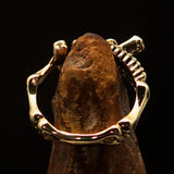 Men's Brass Costume Band Ring Alien Skeleton Skull - BikeRing4u