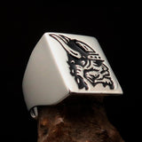 Perfectly crafted Men's Ring black Viking Warrior - Sterling Silver - BikeRing4u