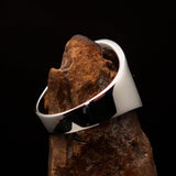 Excellent crafted Men's Hammer and Sickle Crest Ring Black - Sterling Silver - BikeRing4u