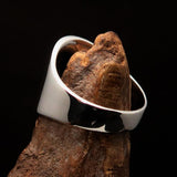 Excellent crafted Men's Hammer and Sickle Crest Ring Black - Sterling Silver - BikeRing4u