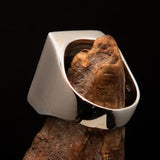 Perfectly crafted Men's Ring green Viking Warrior - Sterling Silver - BikeRing4u