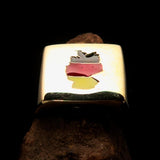 Excellent crafted Men's National Flag Ring Germany - Solid Brass - BikeRing4u