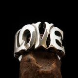 Excellent crafted One Word Love Ring - Sterling Silver - BikeRing4u