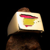 Excellent crafted Men's Spanish National Flag Ring Spain - Solid Brass - BikeRing4u