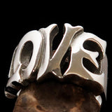 Excellent crafted One Word Love Ring - Sterling Silver - BikeRing4u
