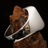 Perfectly crafted Men's Shield Ring Black 3 Lions Coat of Arms - Sterling Silver - BikeRing4u