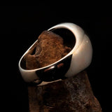 Men's Ring Cannabis Leaf Marihuana Medical Weed Symbol - two tone Sterling Silver - BikeRing4u
