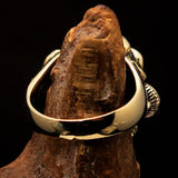 Excellent crafted Men's Medusa Snake Skull Ring - Antiqued Brass - BikeRing4u