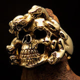 Excellent crafted Men's Medusa Snake Skull Ring - Antiqued Brass - BikeRing4u