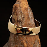 Nicely crafted Men's Hebrew Pinky Ring Green Star of David - Solid Brass - BikeRing4u