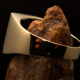 Excellent crafted Men's Communist Brass Ring Red Star Pentagram - BikeRing4u