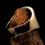 Excellent crafted Men's red Maltese Cross Biker Ring - solid Brass - BikeRing4u