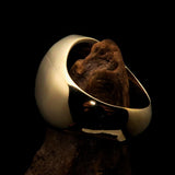 Excellent crafted Men's Currency Ring US Dollar Symbol Black - Solid Brass - BikeRing4u