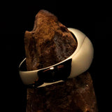 Nicely crafted domed Men's Heptagram Ring blue Heptagon - Solid Brass - BikeRing4u