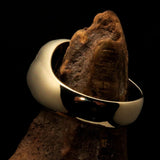 Nicely crafted domed Men's Heptagram Ring blue Heptagon - Solid Brass - BikeRing4u