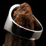 Excellent crafted Men's black Muhammad Muslim Ring - Sterling Silver - BikeRing4u