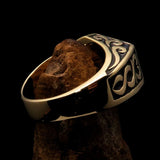 Excellent crafted Men's Medieval Ring black Oriental Crest Solid Brass - BikeRing4u