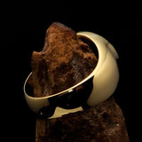 Nicely crafted Men's Hebrew Pinky Ring blue Star of David - Solid Brass - BikeRing4u