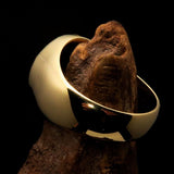 Nicely crafted Men's Hebrew Pinky Ring blue Star of David - Solid Brass - BikeRing4u