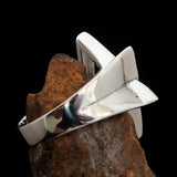 Excellent crafted Men's Aquarian Star Ring - Sterling Silver - BikeRing4u