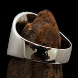 Excellent crafted Men's black Greek Letter PI Ring - Sterling Silver - BikeRing4u