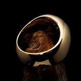 Excellent crafted Men's Pinky Ring red Pentagram - Solid Brass - BikeRing4u