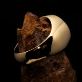 Excellent crafted Men's Heptagon Ring blue seven sided Polygon - Solid Brass - BikeRing4u