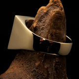 Excellent crafted Men's Ring blue All seeing Udjat Eye of Ra - Solid Brass - BikeRing4u