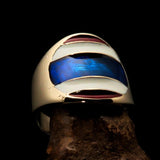 Perfectly crafted Men's National Flag Ring Thailand - solid Brass - BikeRing4u