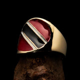 Perfectly crafted Men's National Flag Ring Trinidad and Tobago - solid Brass - BikeRing4u