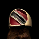 Perfectly crafted Men's National Flag Ring Trinidad and Tobago - solid Brass - BikeRing4u