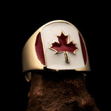 Perfectly crafted Men's National Flag Ring Canada - solid Brass - BikeRing4u