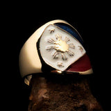 Perfectly crafted Men's National Flag Ring Philippines - solid Brass - BikeRing4u