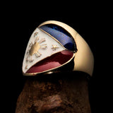 Perfectly crafted Men's National Flag Ring Philippines - solid Brass - BikeRing4u