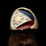 Perfectly crafted Men's National Flag Ring Philippines - solid Brass - BikeRing4u