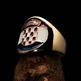 Perfectly crafted Men's National Flag Ring Croatia - solid Brass - BikeRing4u