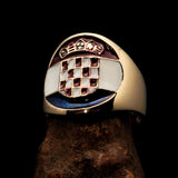 Perfectly crafted Men's National Flag Ring Croatia - solid Brass - BikeRing4u