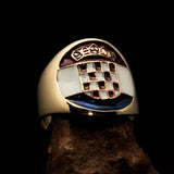 Perfectly crafted Men's National Flag Ring Croatia - solid Brass - BikeRing4u