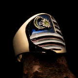 Perfectly crafted Men's National Flag Ring Malaysia - solid Brass - BikeRing4u