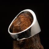 Excellent crafted Men's black Yin Yang Ring - Sterling Silver - BikeRing4u