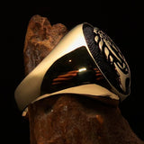 Excellent crafted Men's Aquarius Ring antiqued Zodiac - Solid Brass - BikeRing4u