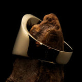 Perfectly crafted Men's National Flag Ring Iceland - solid Brass - BikeRing4u