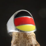 German Flag Ring perfectly crafted Men's National Flag Ring Germany - Sterling Silver - BikeRing4u