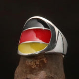 German Flag Ring perfectly crafted Men's National Flag Ring Germany - Sterling Silver - BikeRing4u