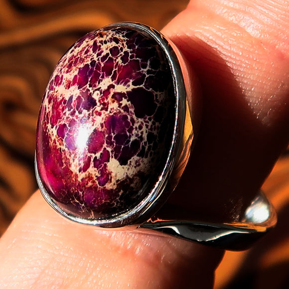 Pietersite Ring, Sterling Silver Ring, purple Pietersite, gemstone silver ring, unique design, handmade gemstone ring gift for her - Size 10