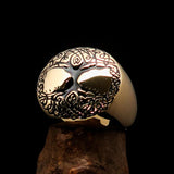 Excellent crafted ancient Men's black Tree of Life Ring - Solid Brass - BikeRing4u