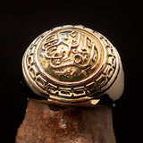 Domed Men's Al Quran ul Kareem Muslim Pinky Ring - shiny Brass - BikeRing4u