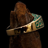 Perfectly crafted " as known as" Synonym Men's Ring green AKA - solid Brass - BikeRing4u