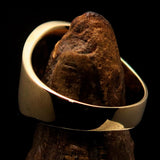 Excellent crafted Men's black Outlaw Biker Ring Diamond 1% - Solid Brass - BikeRing4u